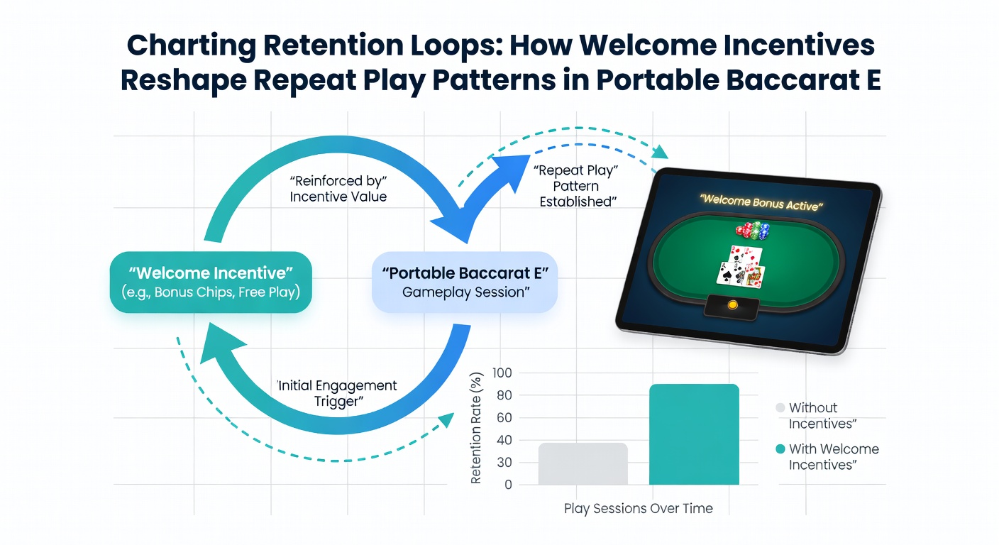 Data visualization chart tracking player retention loops and repeat session frequency in mobile baccarat