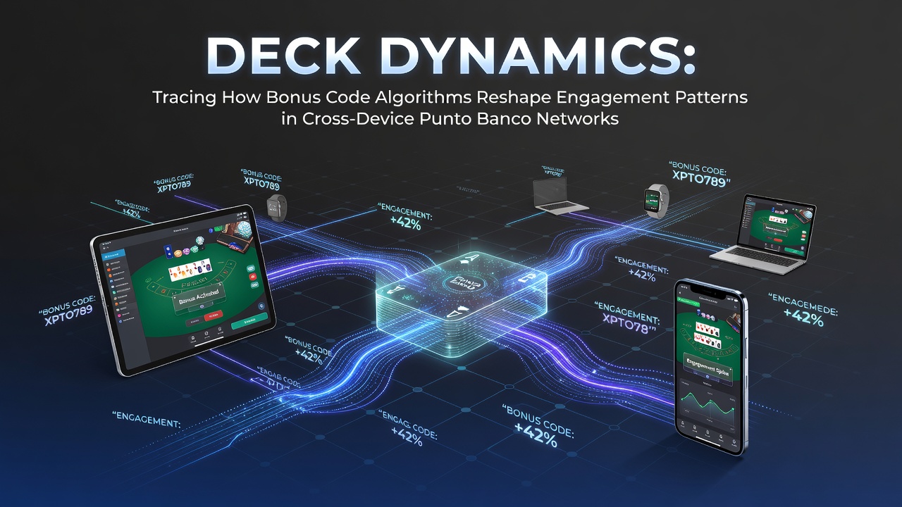 Illustration of algorithmic bonus code systems influencing punto banco gameplay across mobile and desktop interfaces