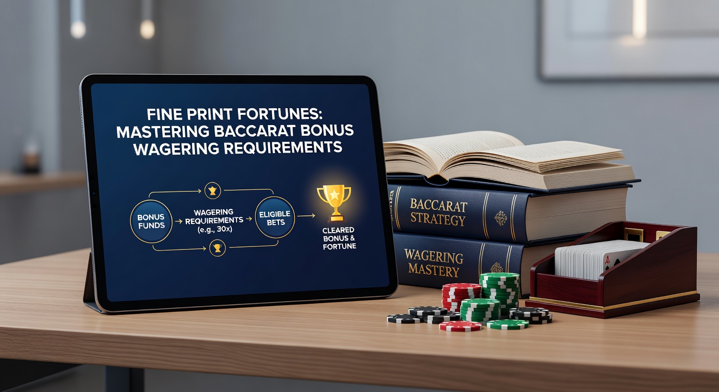Digital baccarat interface displaying wagering progress bar at 45%, with bonus terms sidebar open on a mobile device