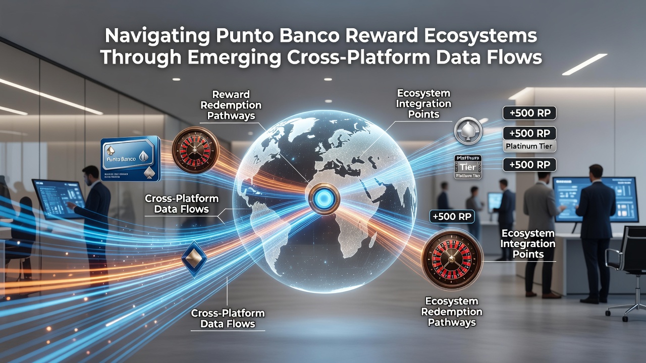 Data integration dashboard showing punto banco reward flows across devices